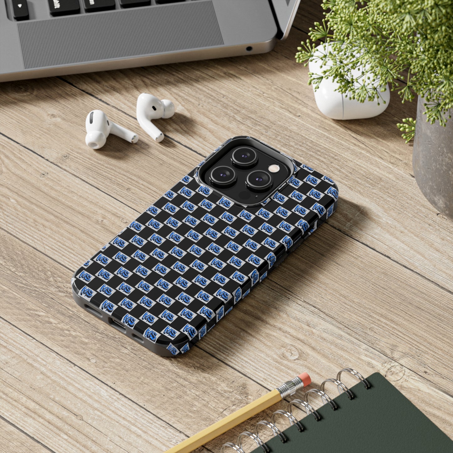 All Over Logo Phone Case Black