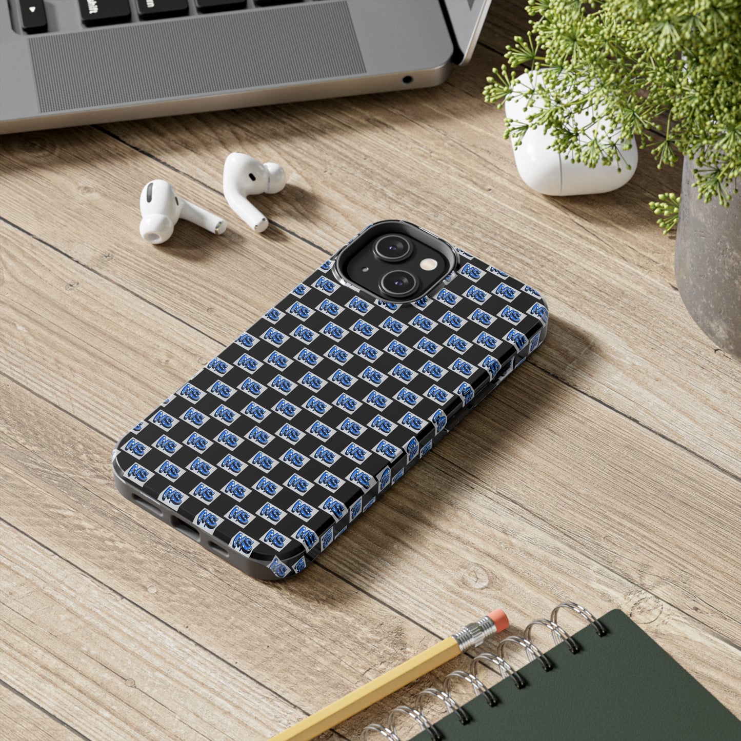 All Over Logo Phone Case Black